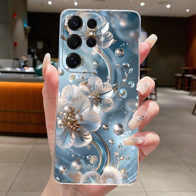 Bag Clear Case For New Hot Samsung Galaxy S26 Ultra S26 edge S 26 Plus Cover Luxury Pretty Butterfly Flower Soft TPU Phone Cases