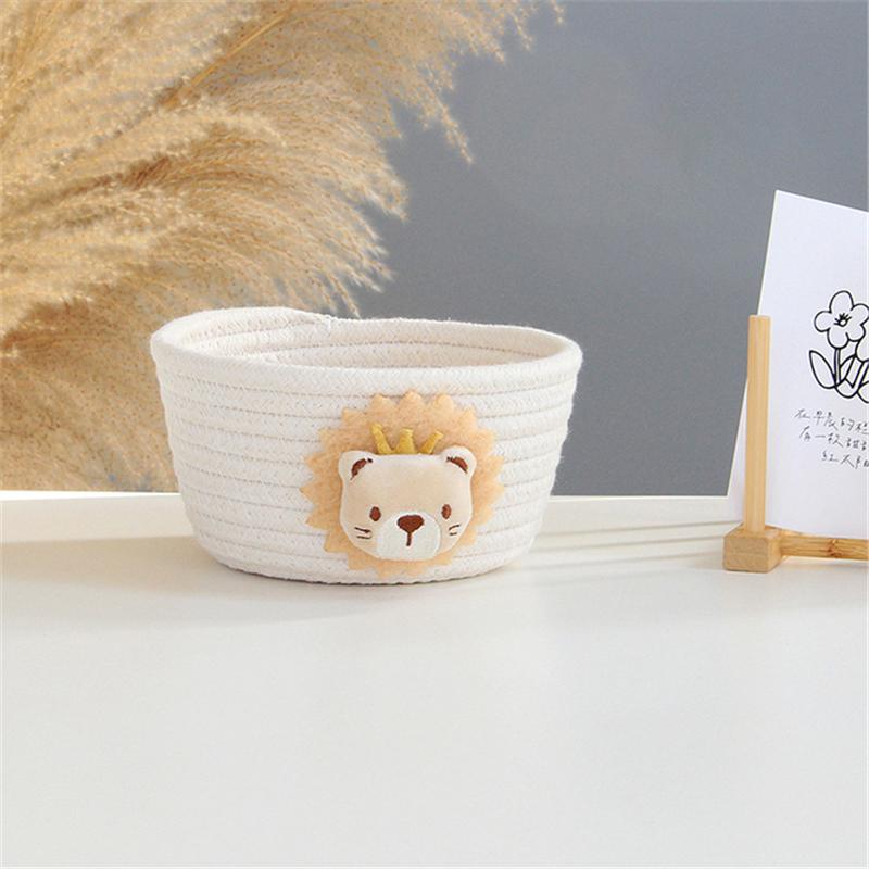 3 Größen Cartoon Tiere Handgewebter Aufbewahrungskorb Kinder Spielzeug Schreibtisch Organizer Kleinkram Aufbewahrungsbox Wäschekörbe Organizer