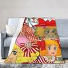 Candy Candy Japanese Cute Girl Blanket Anime Manga Flannel Throw Bed Sofa Soft Warm Printed Bedspread Multifunction