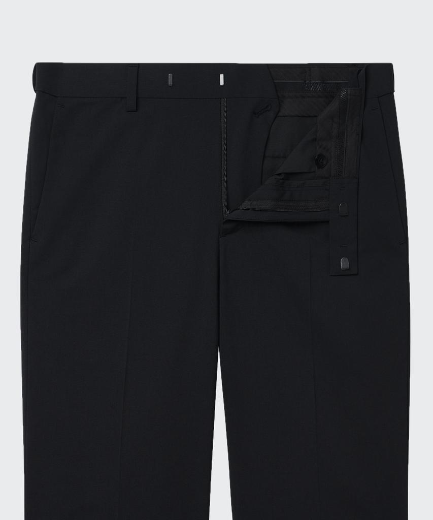 MUSINSA STANDARD [Cooltandard] Relaxed Tapered Hidden Banding Crop Slacks [Black]