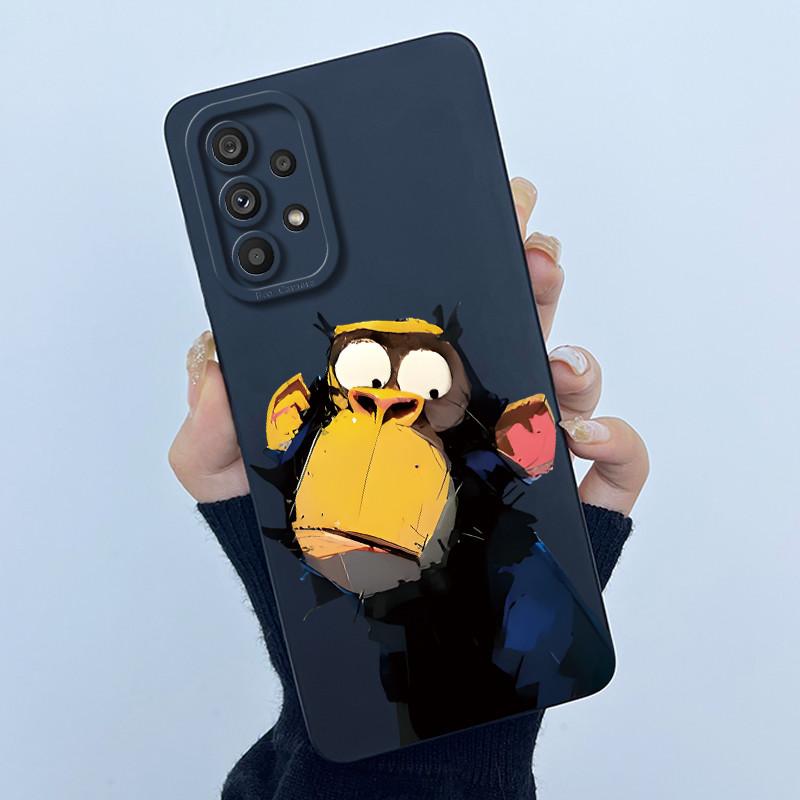 Shockproof Matte Case For Samsung Galaxy A32 A52 A52S A72 M52 5G Lovely Cartoon Liquid Silicone Camera Protective Bumper Cover