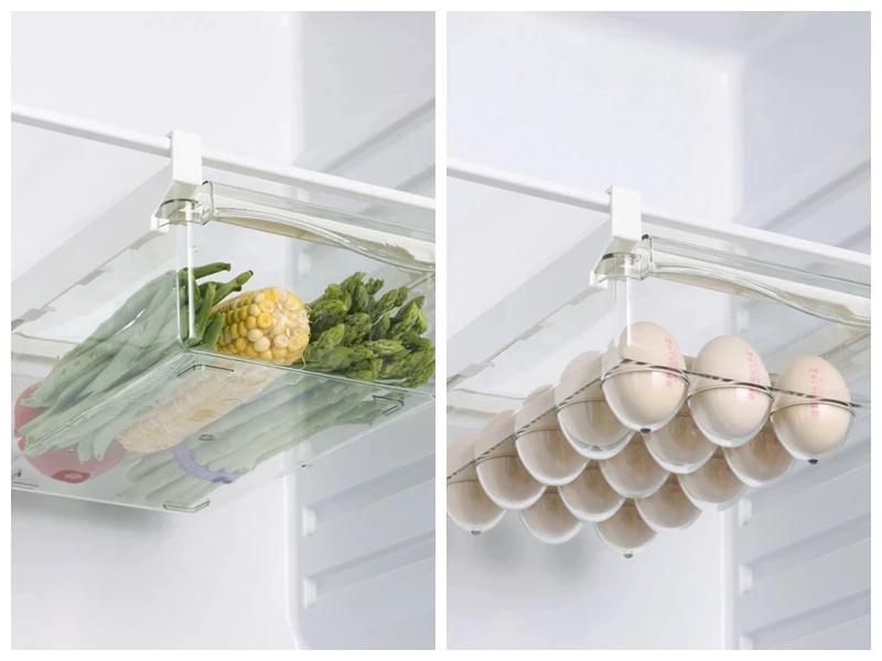 1pc/2pcsRoller Drawer Large Capacity Refrigerator Food Storage Box Suitable for Fruit Vegetable,egg Storage and Preservation Box