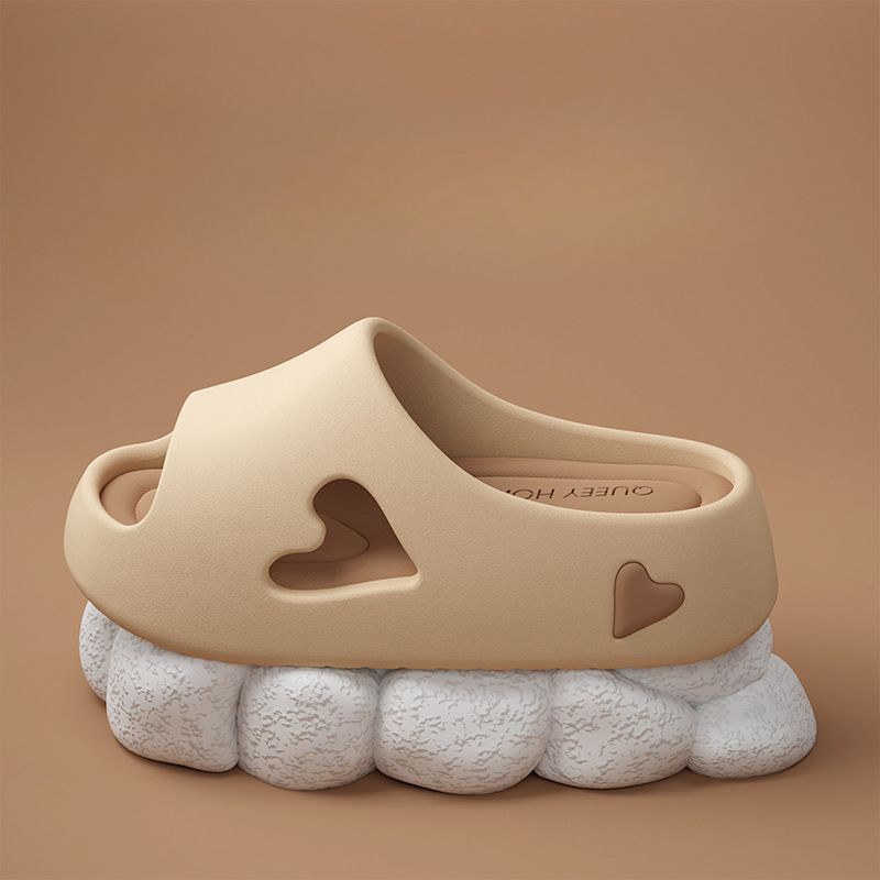 House Slipper Flip Flop Women Love Heart Platform Cloud Outdoor Indoor Summer Soft Sandal Slides Ladies Home Hotel Shoe Flat EVA