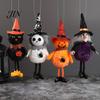 High-quality Halloween Figure Plush Pom Hanging Decoration, Pumpkin/Ghost/Black Cat/Witch Doll Creepy Witch Ornament for Tree, Porch, Window