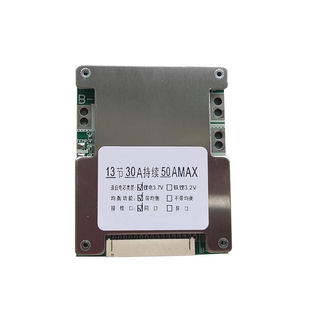 13S 48V 50A Lithium Battery Protection Board with BMS Protection PCB Board Suitable for 3.7V Ternary Lithium Battery Pack