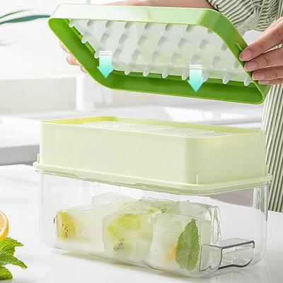 Portable Bar Gadget Ice Cube Tray Press Design Silicone Material Ice Maker Mould 8Grids Ice Mold Box Kitchen Accessories