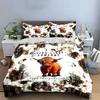 Highland cow and cacti. Bedding sets Duvet cover sets Duvet covers Pillowcases(1 * Duvet Cover 2 * Pillowcases without duvet insert)