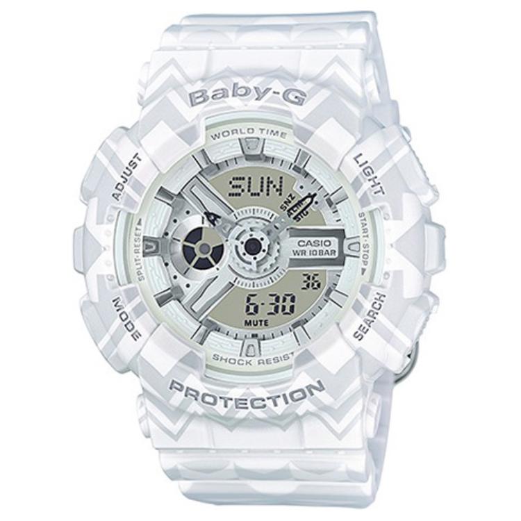 CASIO BABY G Quartz Movement Resin Strap Watch Women s Watch White Dial BA-110TP-7A White Watch Case