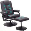 Massage Chair Relax Chair, Incl. Footstool, 10 Vibration Points, 1 Remote Control; 77 Cm X 84 Cm X 95 Cm, Brown