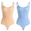 Seamless Shaping Bikini Thong Bodysuit with Waist and Tummy Control, Strapless, Form-Fitting Shaper