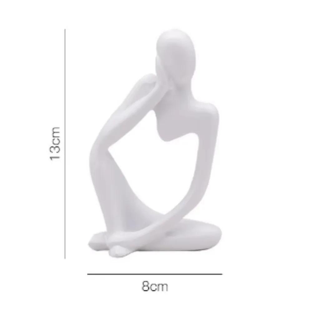 Decorations for Home Living Room Office Mini Thinker Sculpture Ornaments Resin Black Modern Abstract Sculptures Desktop