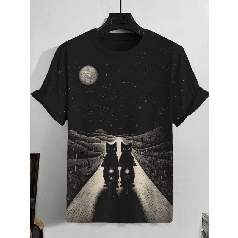 

Футболки мужские с рисунком из мультфильмов, цветные блоки, принт с изображением кота Мондриана, 3D, женская футболка, модная футболка с коротким рукавом и круглым вырезом, уличная мужская одежда 6XL