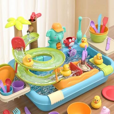 Dishwasher Toys for Kids And Toddlers Kitchen Sink Toy Set with Water Slide
