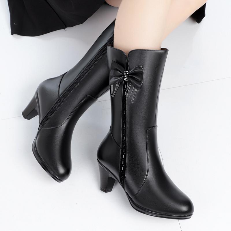 Fashion AIYUQI Women Winter Boots Genuine Leather 2025 New Wool Warm Women Office Boots Fashion Dress Boots Women