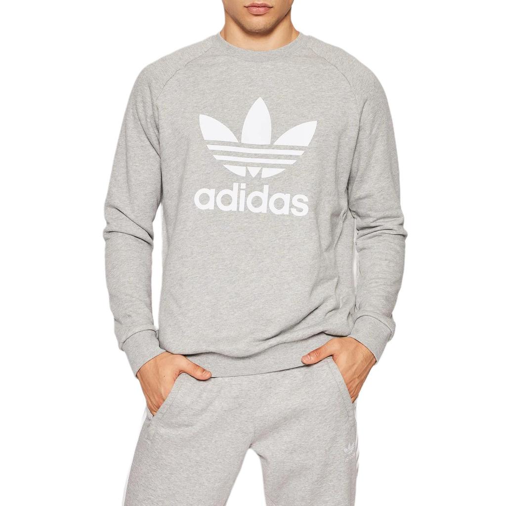 Adidas Sweatshirts Men's Gray Crew Neck Moderate Regular H06650