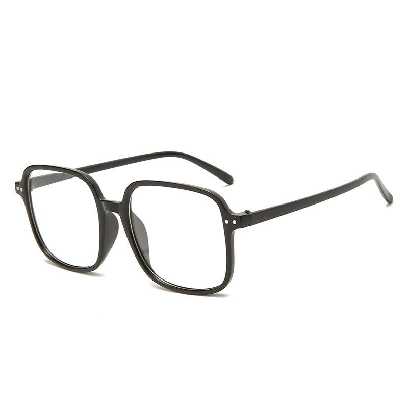 Women s Trendy Rivet Large Frame Anti-Blue Light Glasses for Myopia Frame Only (No Lenses)