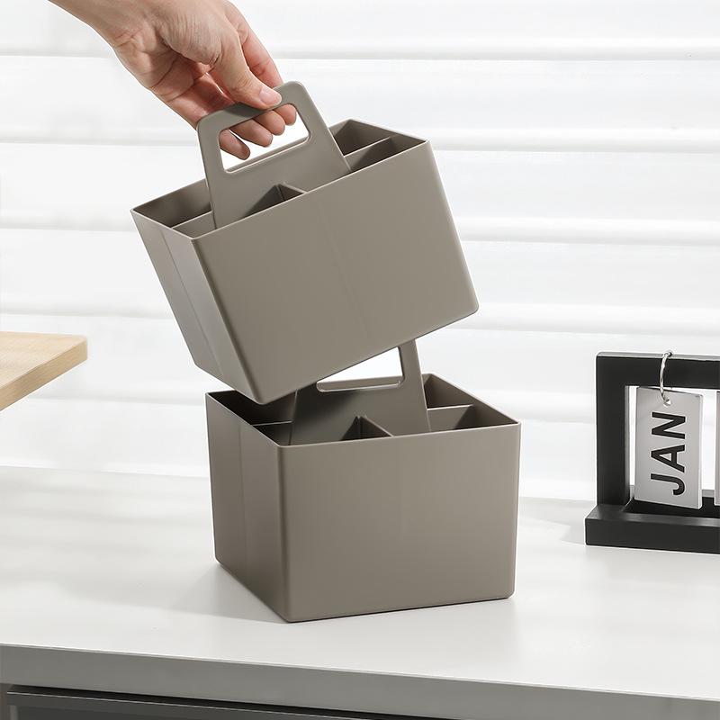 Large Capacity Rectangular Four-Compartment Stackable Desktop Organizer