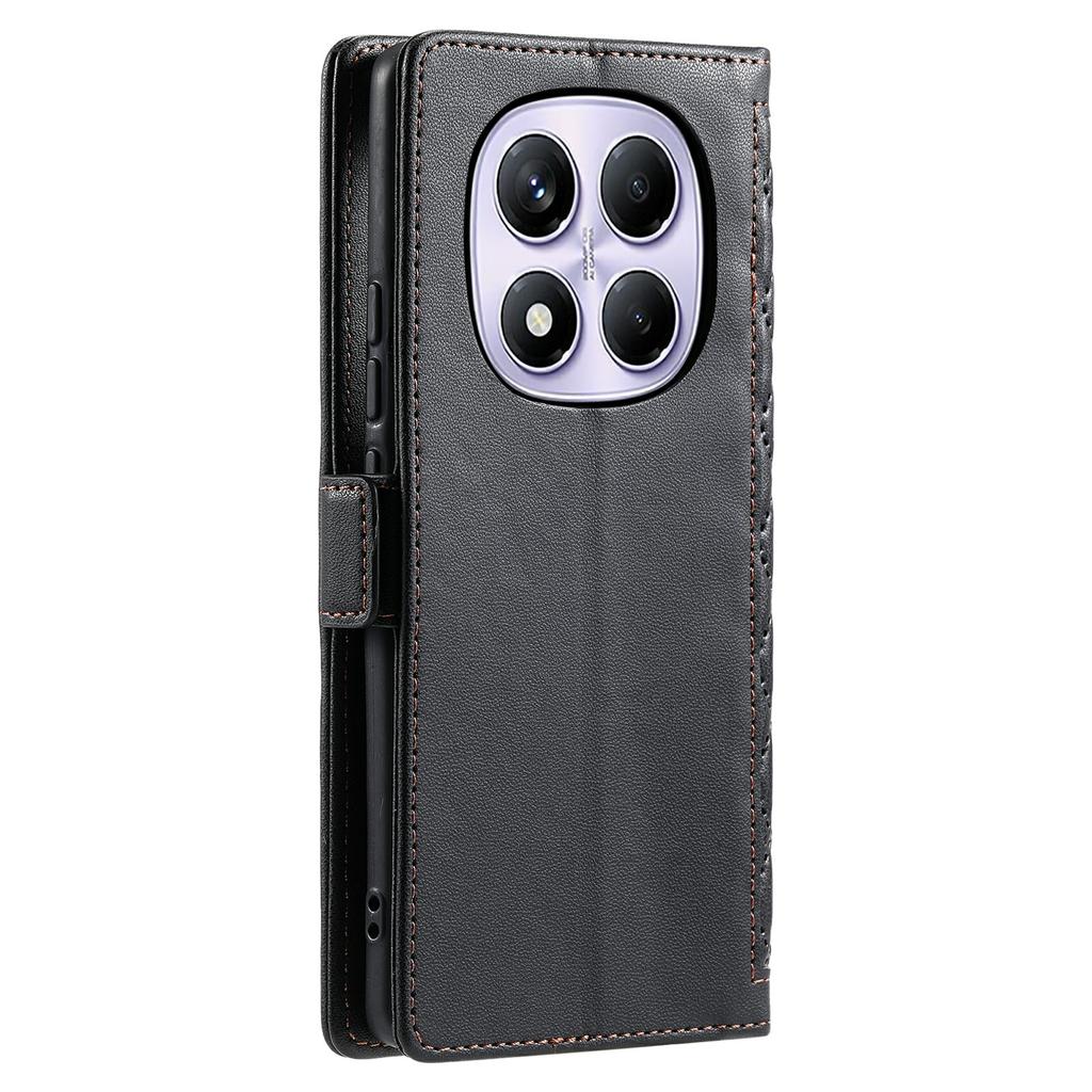 Leather Case For Xiaomi Redmi Note 14 Pro 5G/4G/Poco X7 5G Rhombus Texture Wallet Stand Phone Cover with Wrist Strap