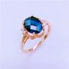 Exquisite Russian Purple Gold Inlaid Bluestone Earrings Mori-Plated Rose Gold Temperament High-End Colored Gold Earrings Women
