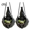 Artistic Hanging Plant Container Bat Shaped Planter, Gothic Pot for Indoor Outdoor Garden Dark Aesthetic Home Decor Accessories Wall Decor,