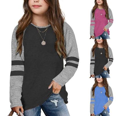 Girls Long Sleeve T Shirts Kids Fall Tops Crewneck Basic Tees