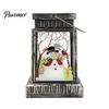 Warm LED Lantern Retro Christmas Night Light, Hand Painted Miniature Fairy Tale for Cozy Living Room Light Holiday Home Decor, Plastic Decorative Lamp