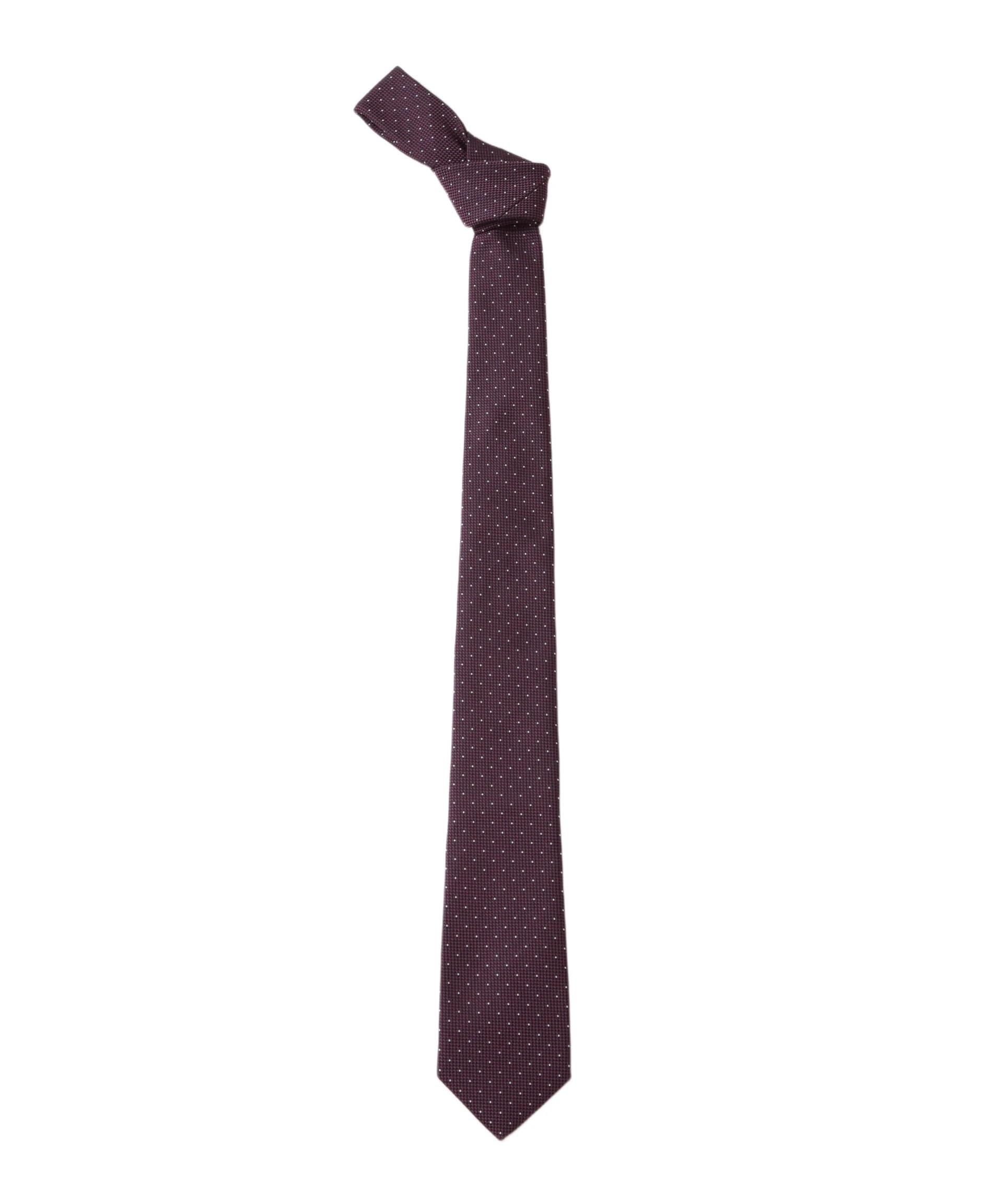 [Nano Universe] Kyoto Nishijin Washable Pin Dot Tie for Men F 103 Bordeaux 668-6142204
