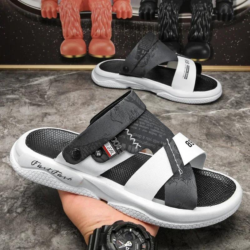 

Мужские сандалии, Летний новый стиль, Нескользящие, Легкие и прохладные шлепанцы для улицы, Повседневные шлепанцы для пляжного отдыха 39 чёрный