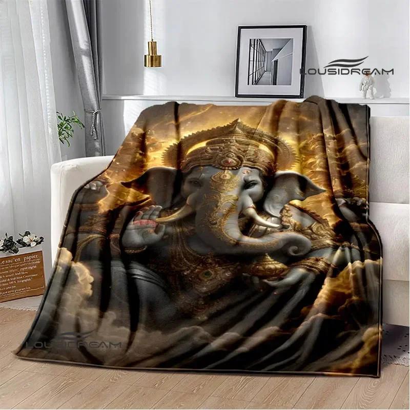 Retro Ganesha Printed Blankets Warm Flannel Blankets Soft and Comfortable Blanket Bed Linings Blankets for Beds Birthday Gift
