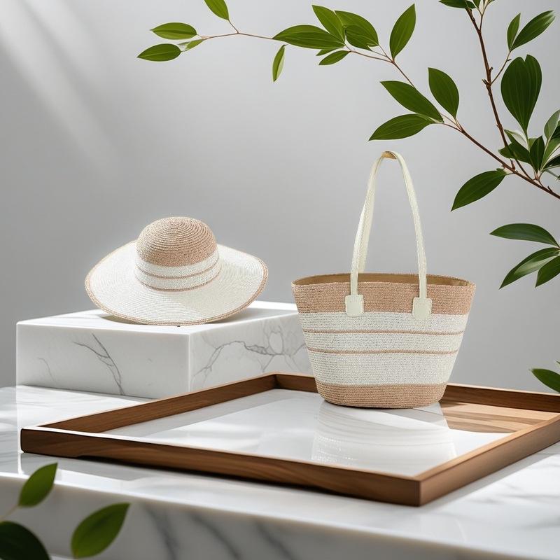 Vielseitige grenzüberschreitende Stroh-Webtasche aus Rattan für Damen