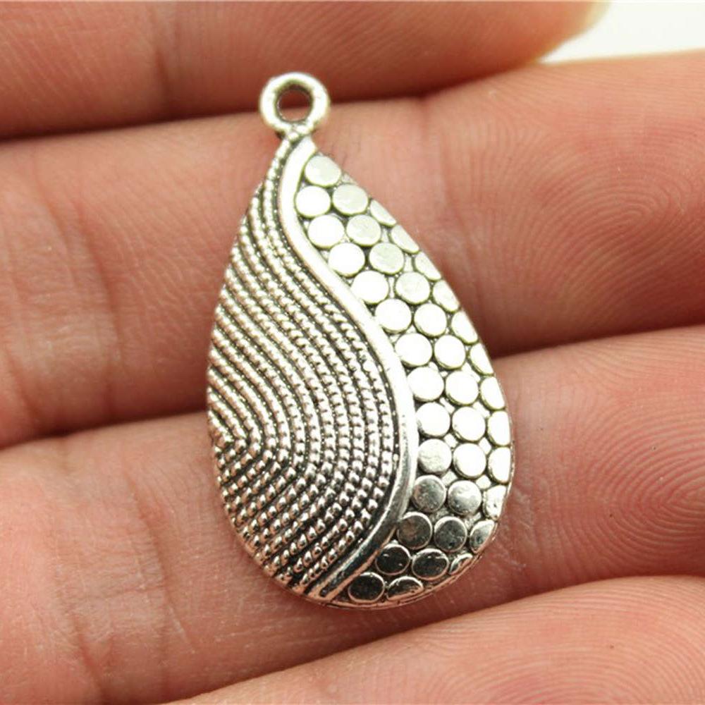 10pcs Charms Waterdrop For Earring Making DIY Jewelry Findings For Jewelry Making Accessories Antique Silver Color