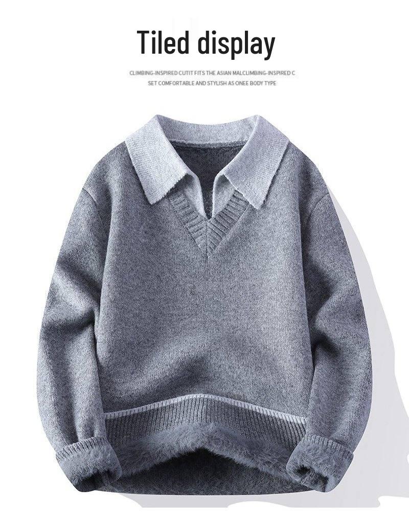 Herbst/Winter 2025 Herren Strickpullover mit Revers - Heißer Verkauf in Südostasien