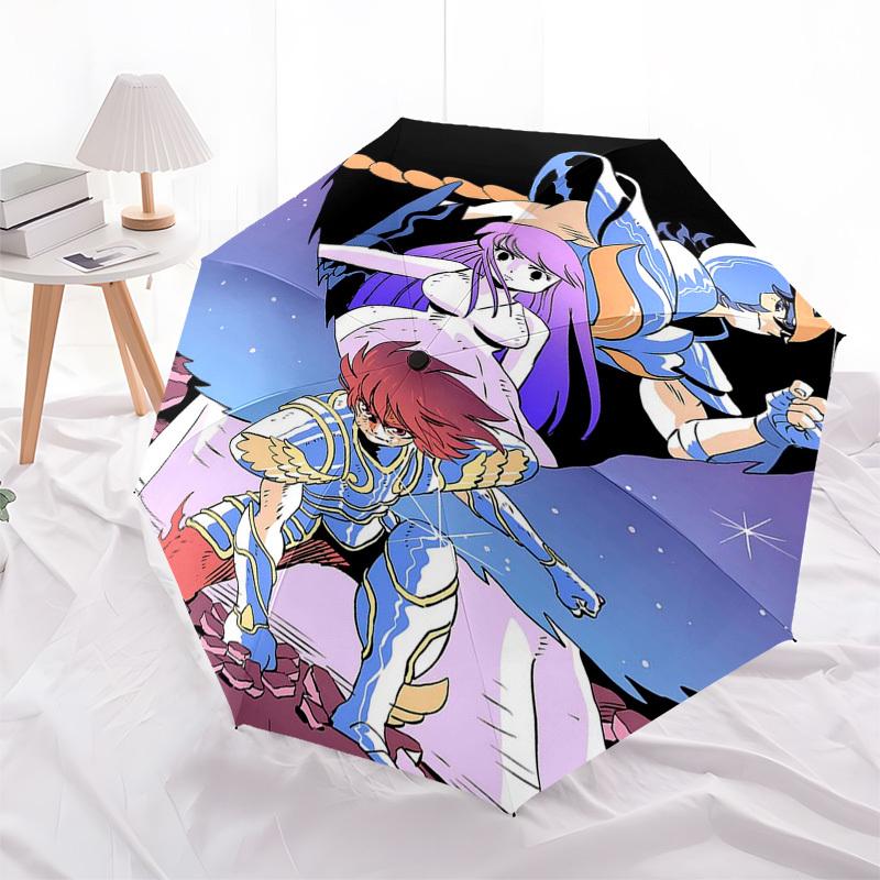

1pc Fantasy Heroes Auto-Folding Umbrella: Portable 3-Fold Design with Iron Frame, Perfect for Fans, Travelers, Everyday Use, and Festive Gifts!T007