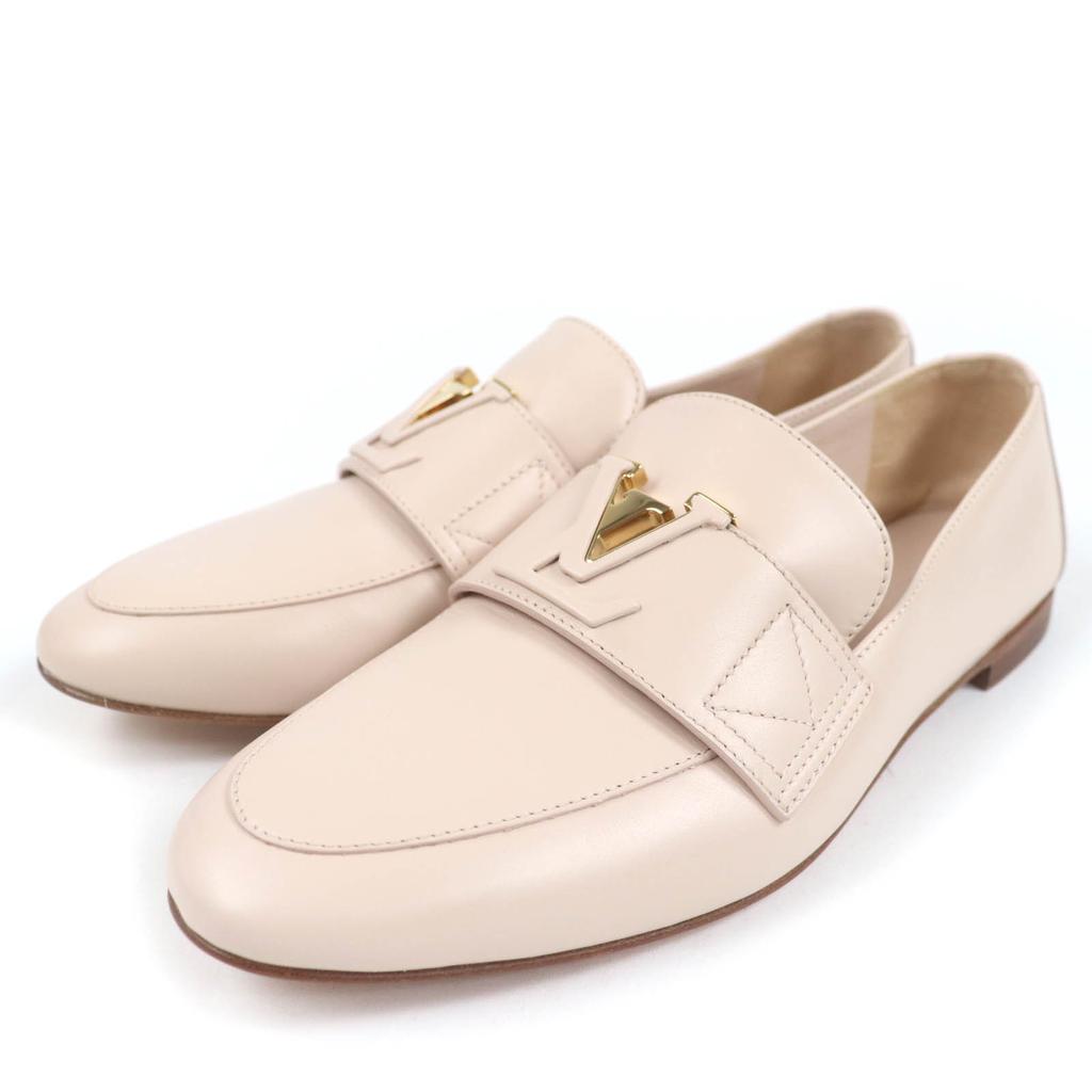 LOUIS VUITTON LV Mare Loafers LV initials beige Smooth Rubbed Women 37 1ACG21 Used