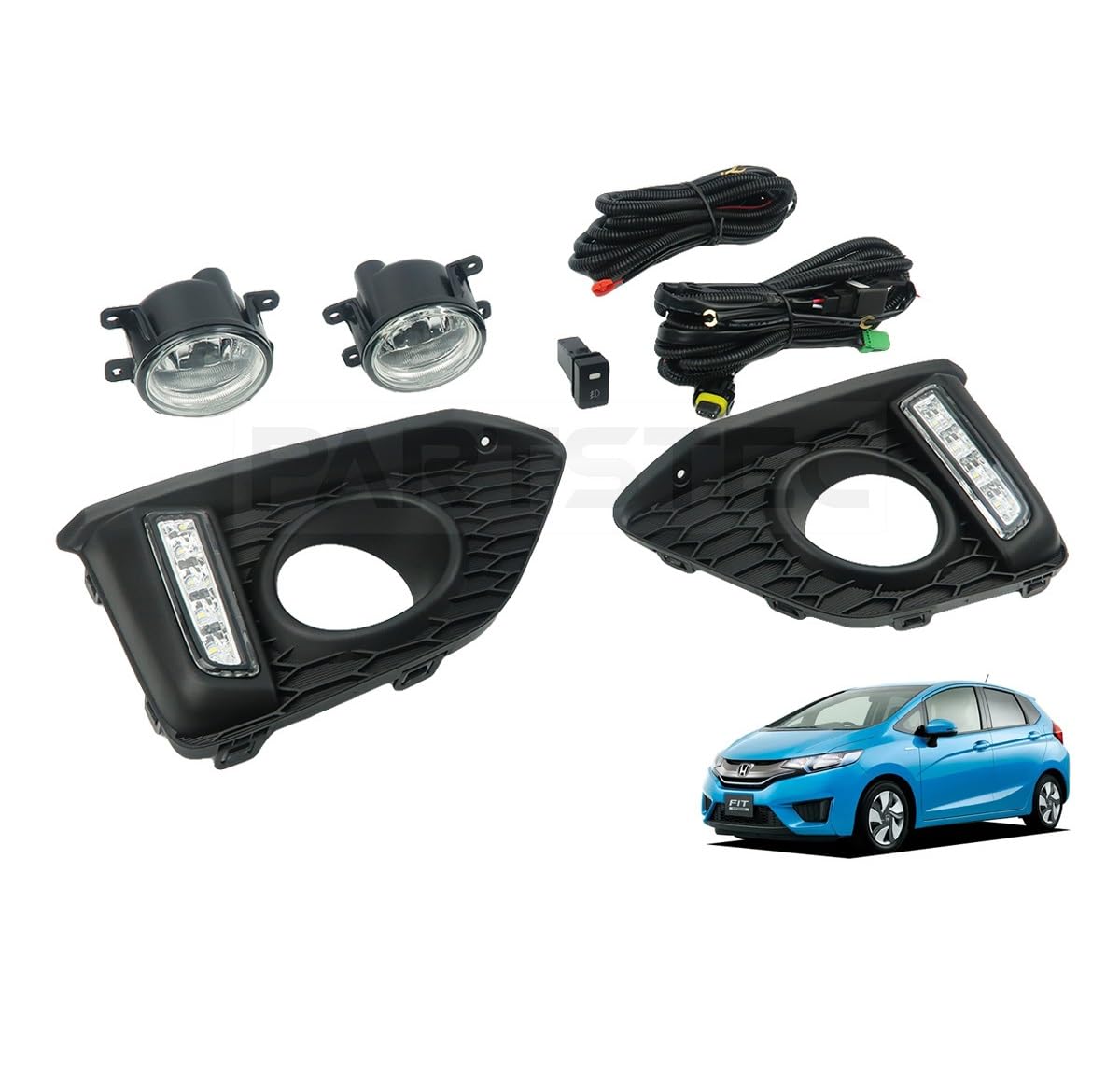 

MOTOR POWER LED Daytime Running Light and Fog Lamp Kit for Honda Fit Fit and GP6 OEM Fit Part Number GK3, GK4, GK5, GK6, Hybrid, GP5, (Early Model) -