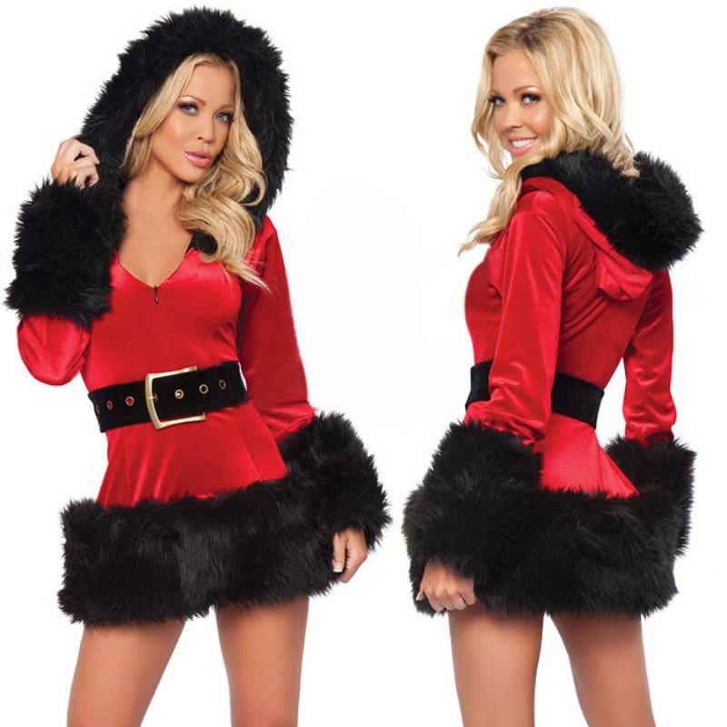 Christmas Uniform Temptation Sexy Suit, Christmas Cosplay Costume, Black and White $-2