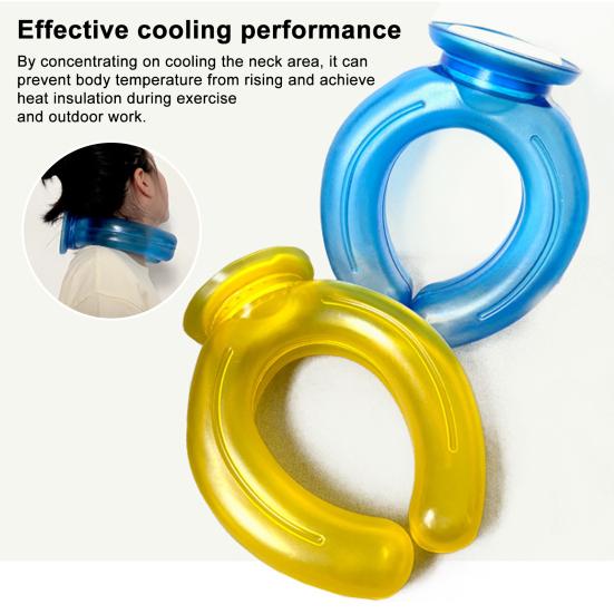 Neck Cooling Ice Pack with Velvet Cover U-shaped Cold Hot Compress Water Filled Bag Leak-proof PVC Summer Wearable Neck Cooling Tube Wrap Collar