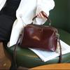 Summer Genuine Leather Large Capacity Single Shoulder Crossbody Bag Wide Shoulder Strap Soft Cowhide Casual Tote Boston Bag