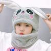 Design Ear Protector Solid Color Bunny Face Protection With Bib Children Hat Korean Cap Plush Hat
