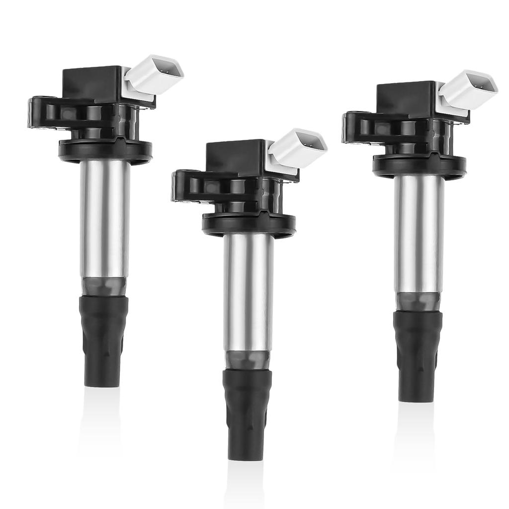 HZ-MON-STAR Ignition Coil 3 Pack Compatible with Daihatsu Cars 19500-B2050 19500-B2051 4 Pin Engine Parts