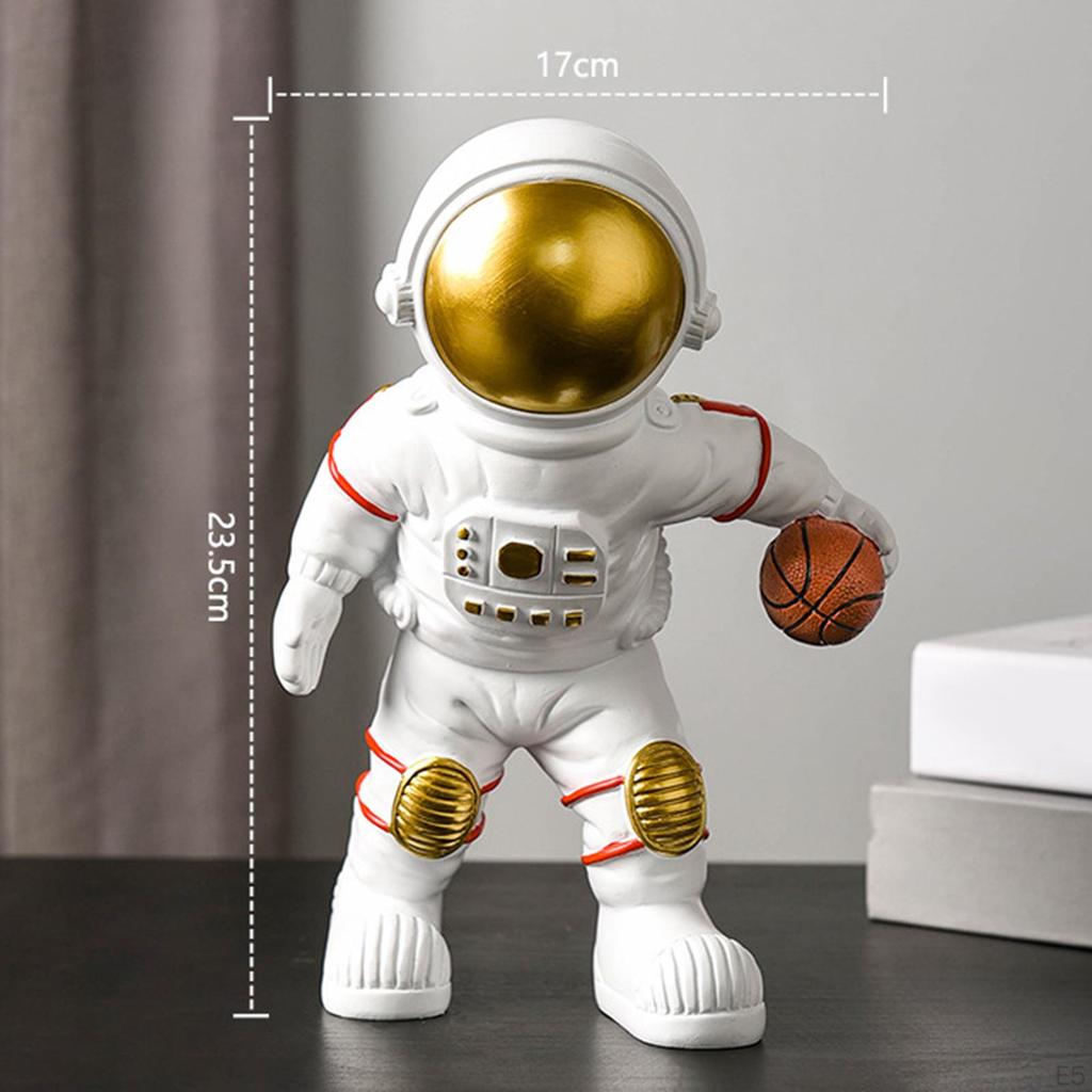 -Resin Statue Space Figure Spaceman Figurine Ornament Sculpture for Kids Room Bookshelf ,Bedroom,