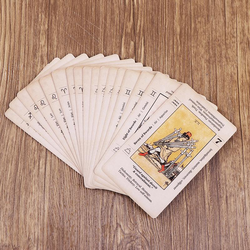 Tarot Card With Meaning On Them Beginner Tarot Keyword Antiqued Tarot Deck Learn Tarot In English 78 Cards Reversed