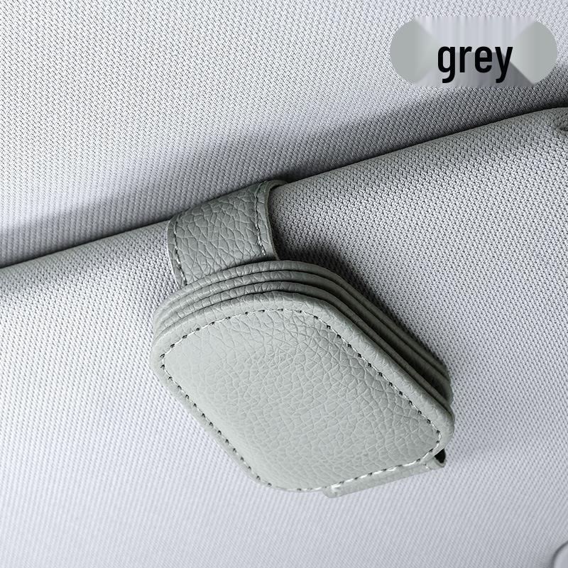 

Многофункциональный микрофибровый зажим для козырька автомобиля для солнцезащитных очков и карт серый