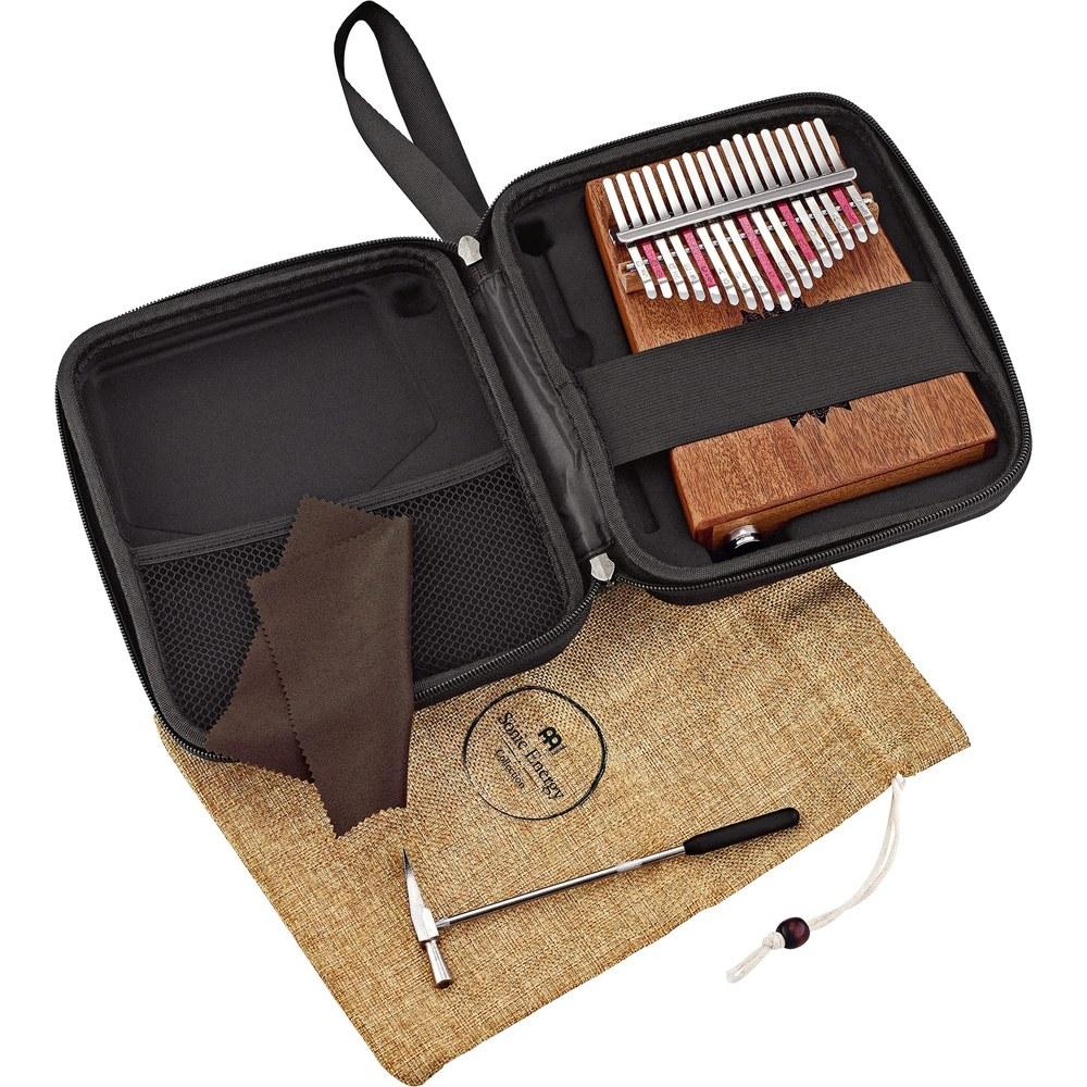 Sonic Energy Electric Kalimba Sound Hole Pickup Mahogany 17 Keys C Major Scale PKL1708H Case Bag Cloth Tuning Hammer Included