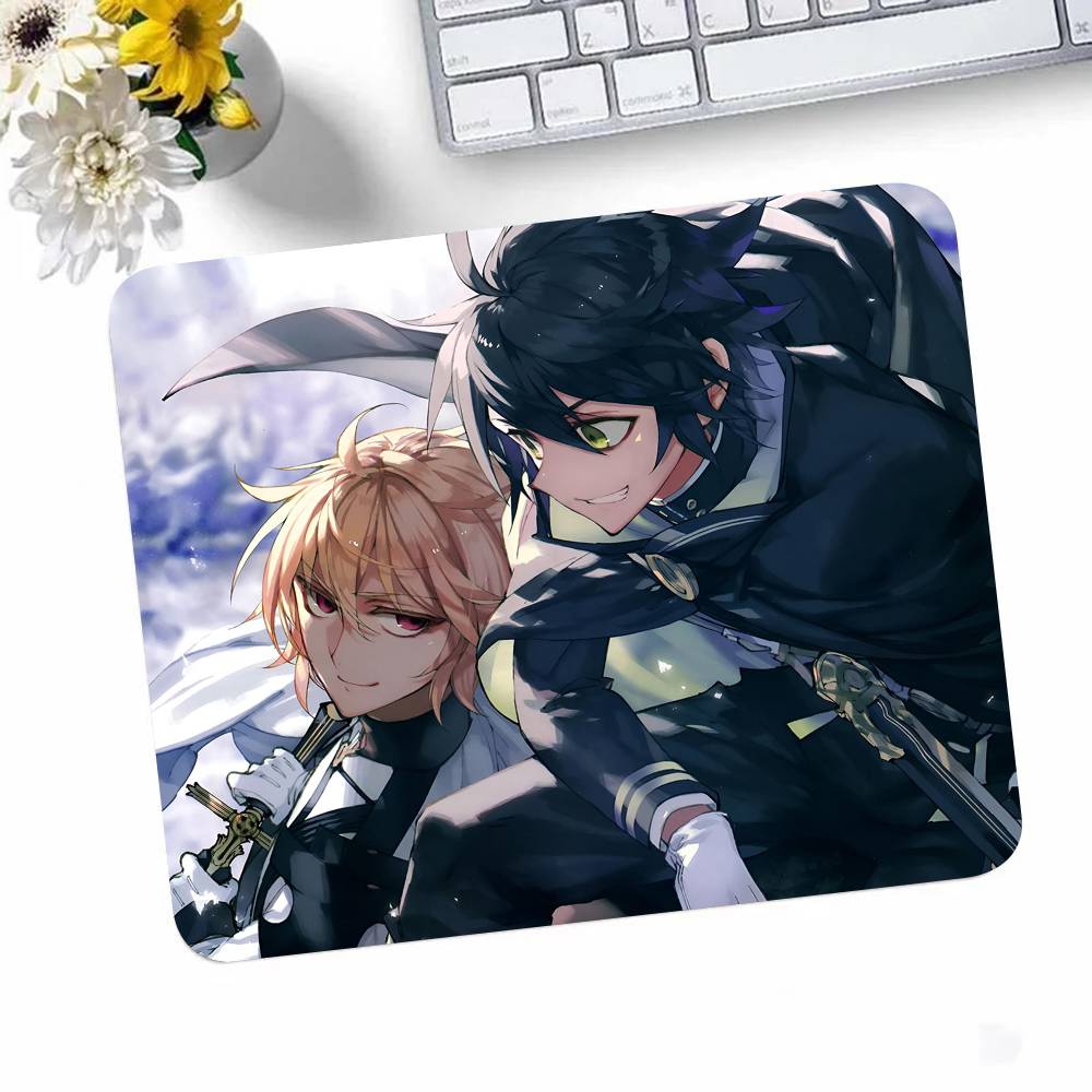 Anime Seraph Of The End Mousepad Small LockEdge Mouse Pad For Gamers Computer Desk Pad Rectangular Anti-slip Rubber
