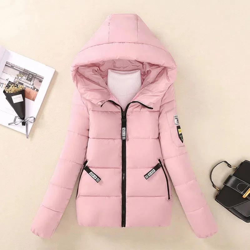 Winterjacke Damen Parkas Mit Kapuze Kurze Mäntel Weiblicher Parka Warme Verdickte Jacke Lockere Baumwollwattierte Oberbekleidung