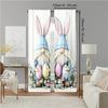 Set Of 2 Easter Egg Gnome Rabbits Printed Window Curtain Bedroom Office Kitchen Living Room Study Rod Hole For Great Made Polyester