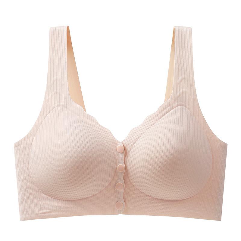 Nursing Vest Wide Shoulders Front Closure Seamless Push-up Bra Non-magnetic Supports Side Breast Tissue Wire-free