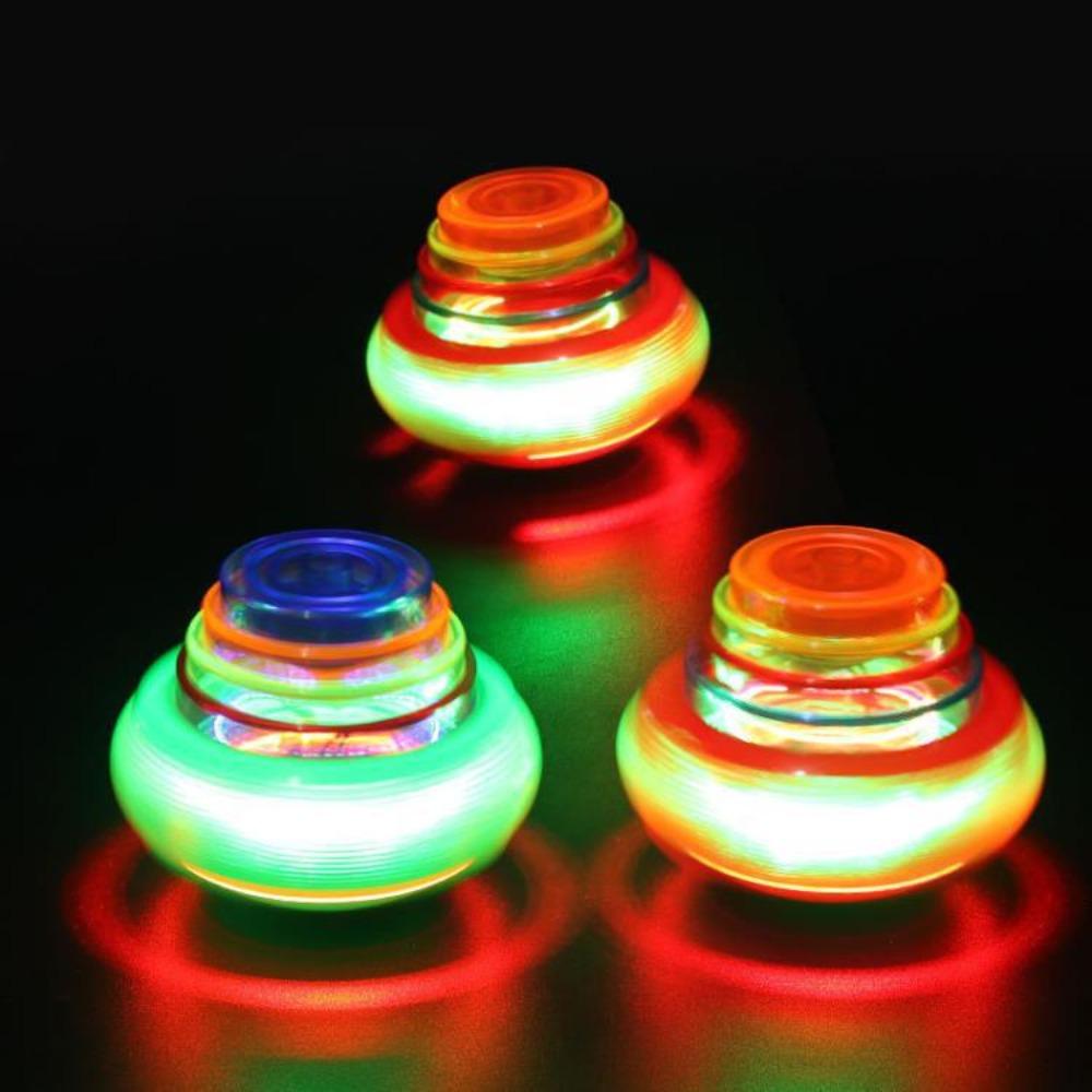 UFO gyro colorful cartoon gyro music rotating outdoor lights children's flash toys
