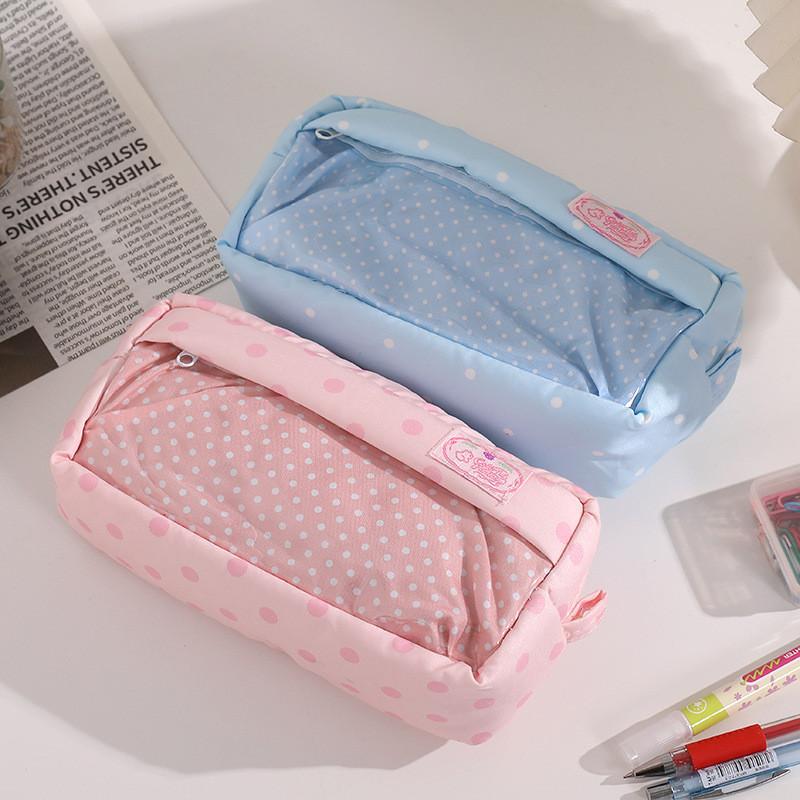 No Ip Pencil Case With Polyester Material And Seethrough Compartment For Students